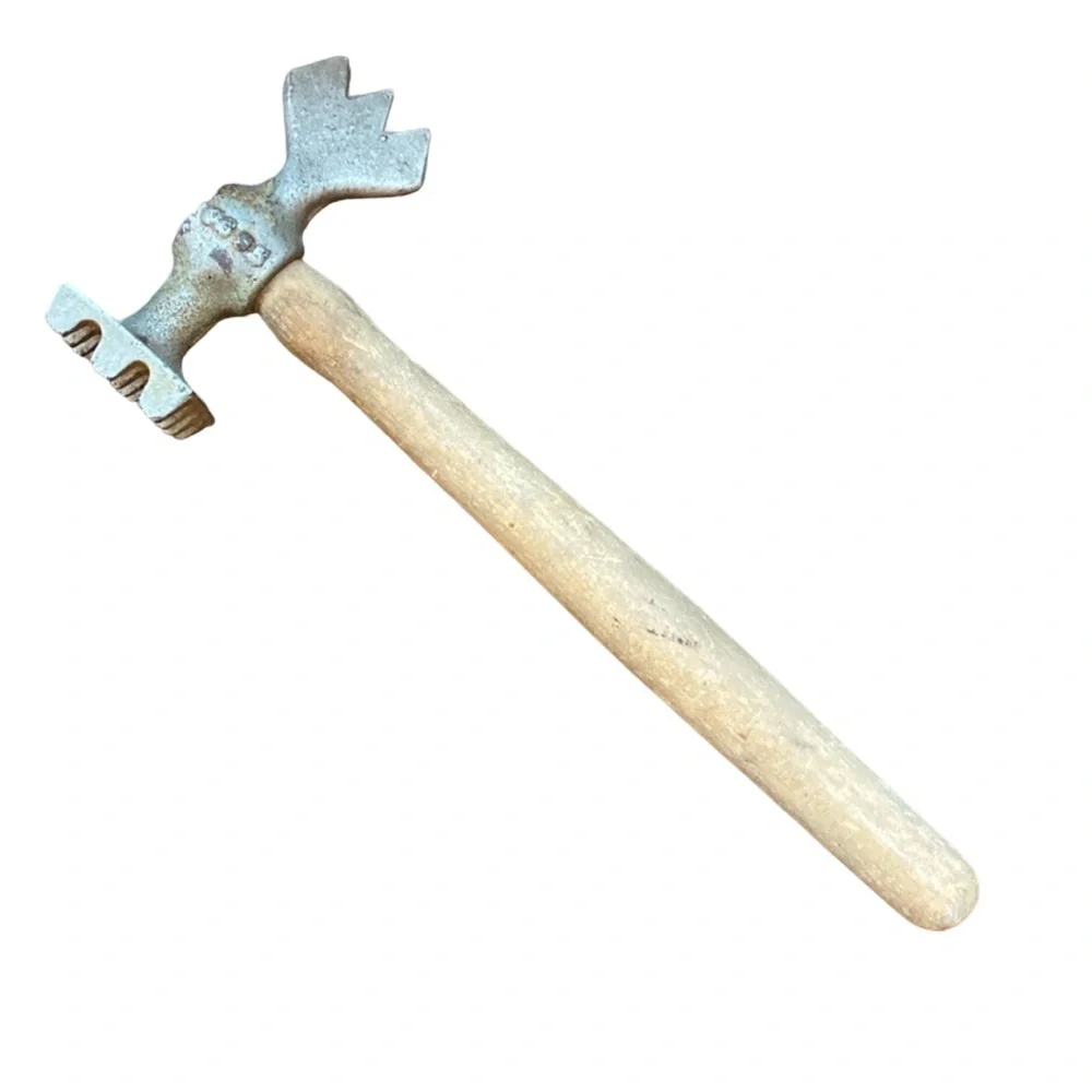Vintage Primitive Farmhouse Meat Tenderizer Hammer Mallet Wood Handle Tool